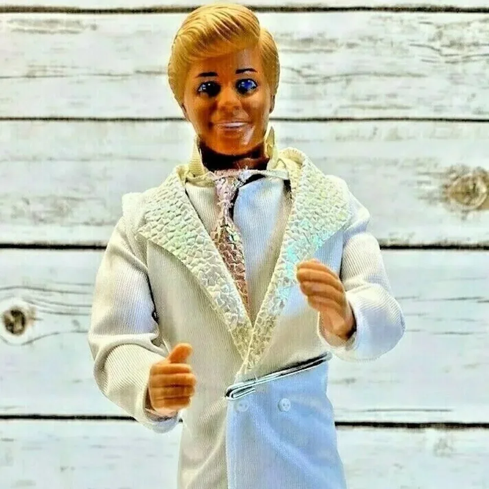 MATTEL BARBIE Ken Doll Plastic Hair Bodysuit 4 Piece Outfit Blue Eyes 12